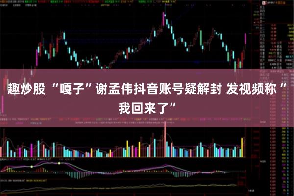 趣炒股 “嘎子”谢孟伟抖音账号疑解封 发视频称“我回来了”